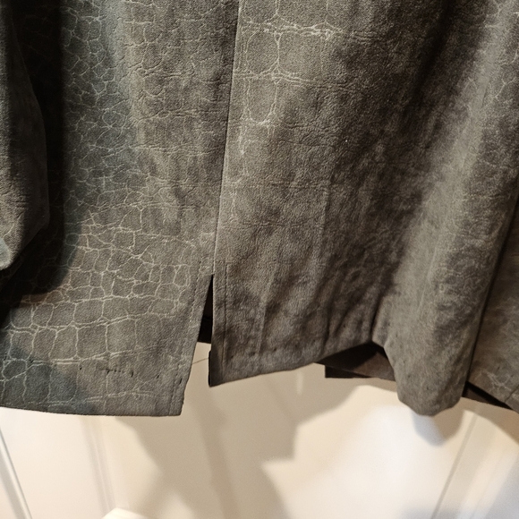 Dressbarn Green Crocodile Print Short Sleeve Midi Dress Career Work Office 16W - Picture 7 of 14